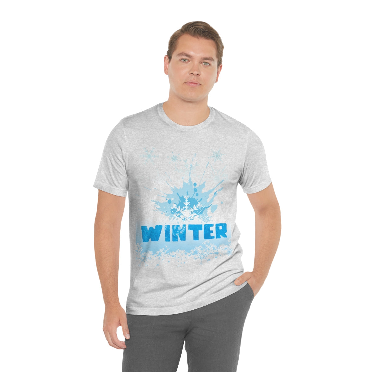 Winter Frost Snowflake Blue Slogan Unisex Jersey Short Sleeve T-Shirt Ichaku [Perfect Gifts Selection]