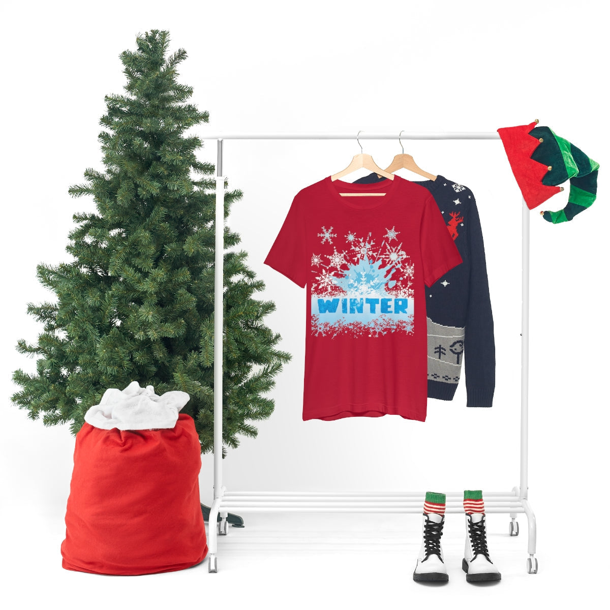 Winter Frost Snowflake Blue Slogan Unisex Jersey Short Sleeve T-Shirt Ichaku [Perfect Gifts Selection]