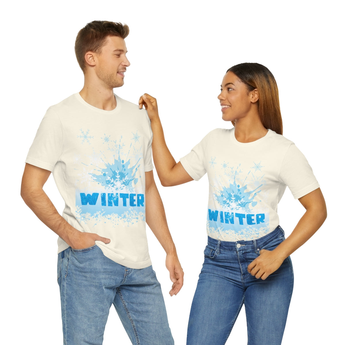 Winter Frost Snowflake Blue Slogan Unisex Jersey Short Sleeve T-Shirt Ichaku [Perfect Gifts Selection]