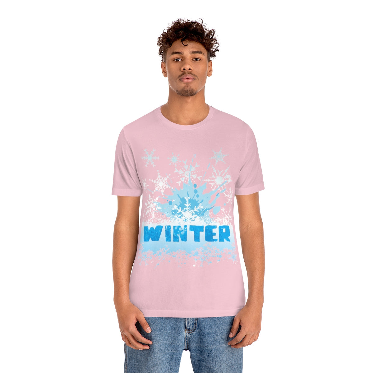 Winter Frost Snowflake Blue Slogan Unisex Jersey Short Sleeve T-Shirt Ichaku [Perfect Gifts Selection]