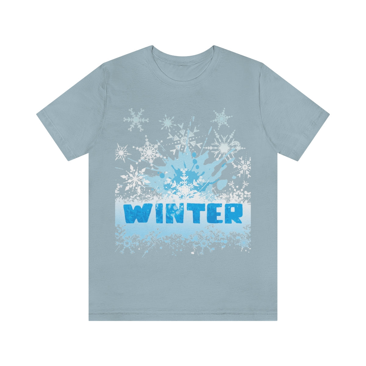 Winter Frost Snowflake Blue Slogan Unisex Jersey Short Sleeve T-Shirt Ichaku [Perfect Gifts Selection]