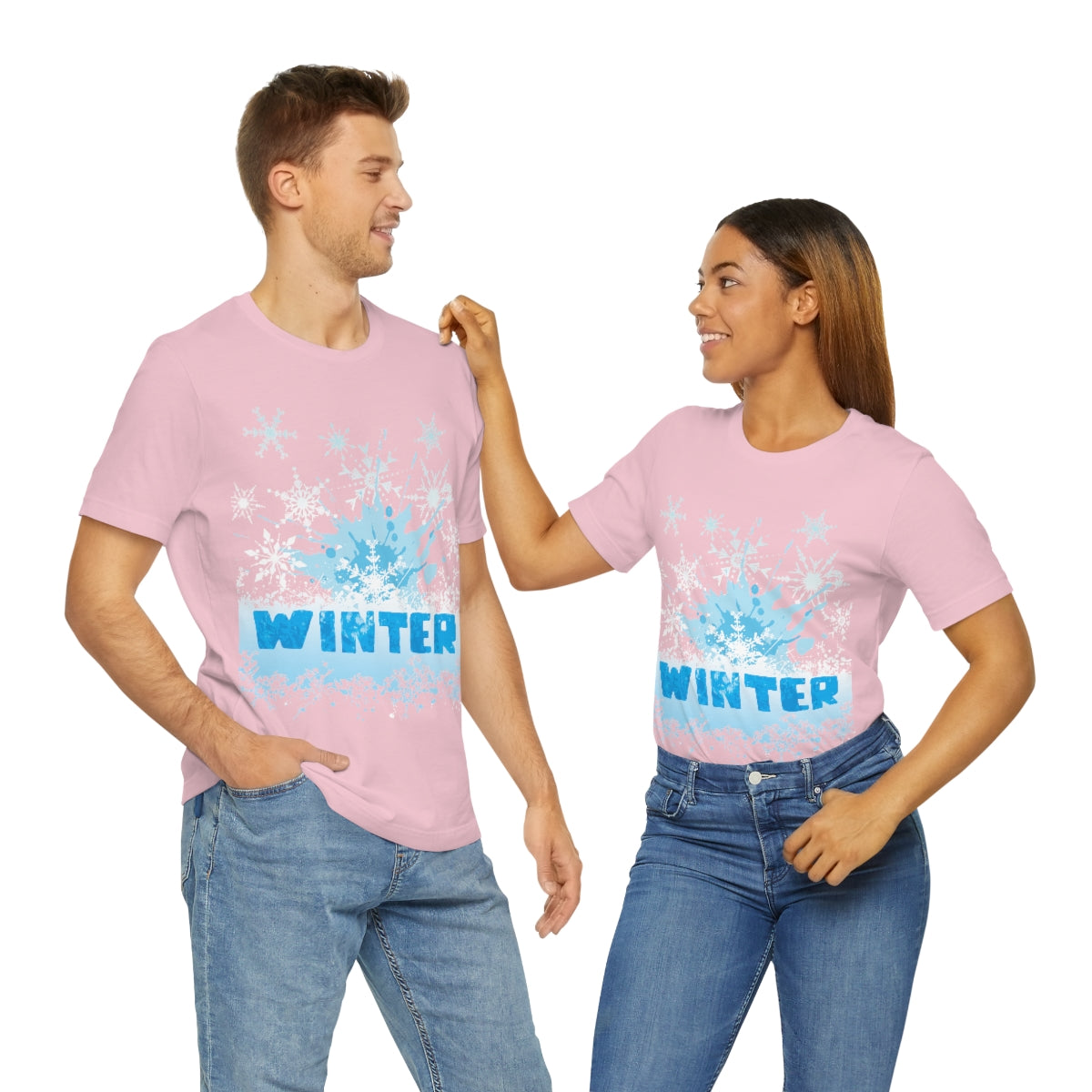 Winter Frost Snowflake Blue Slogan Unisex Jersey Short Sleeve T-Shirt Ichaku [Perfect Gifts Selection]