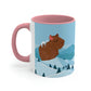 Winter Mountain Capybara Wild Cute Funny Anime Art Cartoon Classic Accent Coffee Mug 11oz Ichaku [Perfect Gifts Selection]