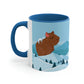 Winter Mountain Capybara Wild Cute Funny Anime Art Cartoon Classic Accent Coffee Mug 11oz Ichaku [Perfect Gifts Selection]