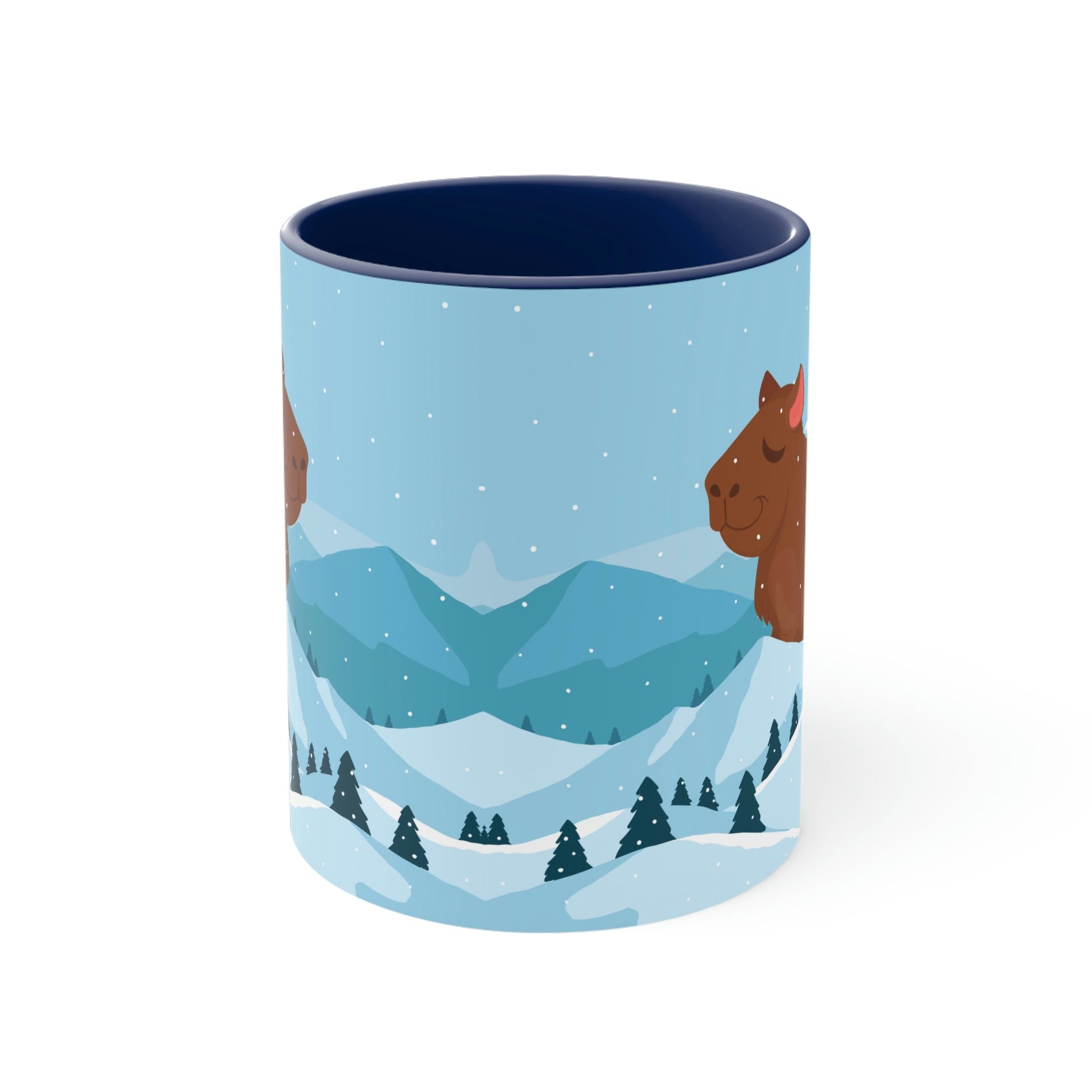 Winter Mountain Capybara Wild Cute Funny Anime Art Cartoon Classic Accent Coffee Mug 11oz Ichaku [Perfect Gifts Selection]