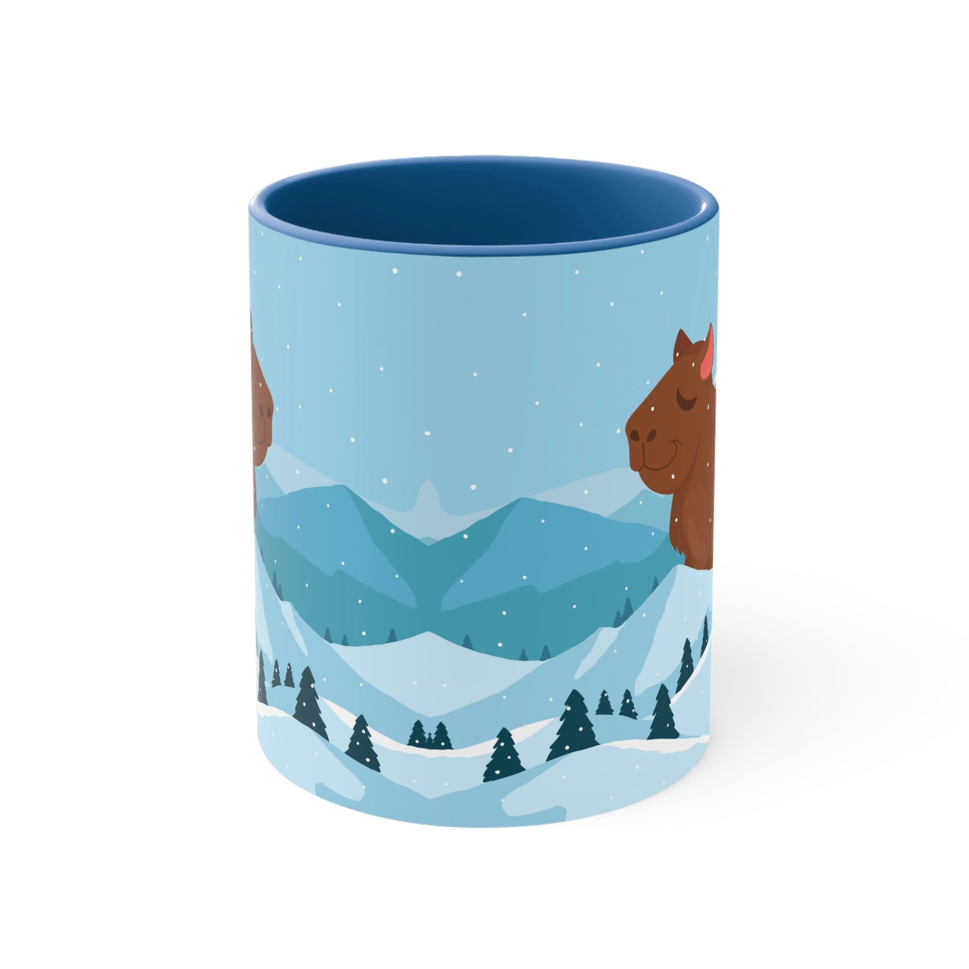 Winter Mountain Capybara Wild Cute Funny Anime Art Cartoon Classic Accent Coffee Mug 11oz Ichaku [Perfect Gifts Selection]