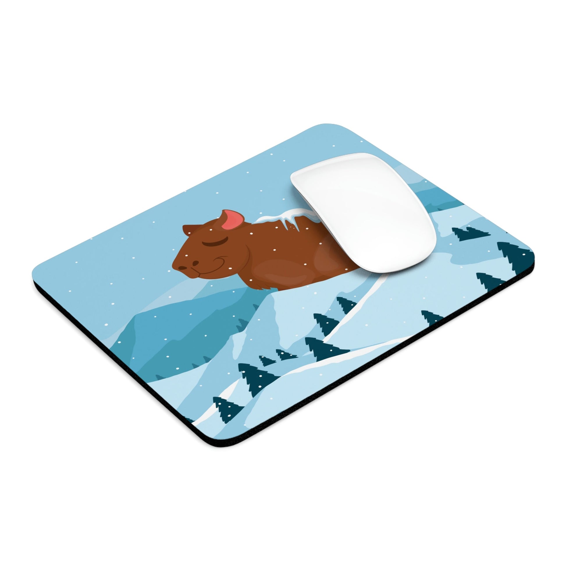 Winter Mountain Capybara Wild Cute Funny Anime Art Cartoon Ergonomic Non-slip Creative Design Mouse Pad Ichaku [Perfect Gifts Selection]
