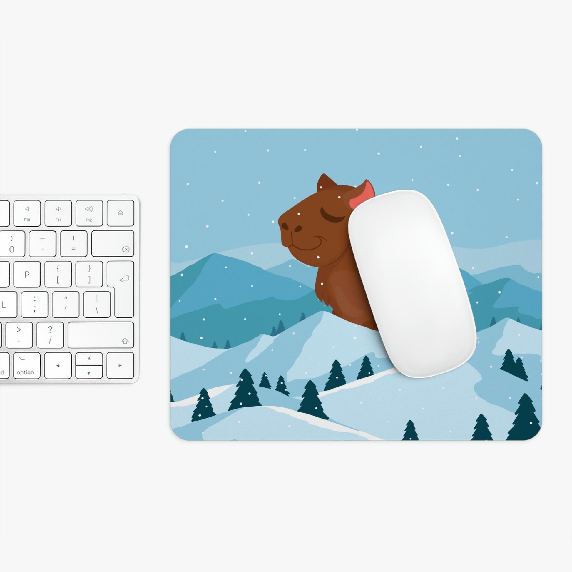 Winter Mountain Capybara Wild Cute Funny Anime Art Cartoon Ergonomic Non-slip Creative Design Mouse Pad Ichaku [Perfect Gifts Selection]