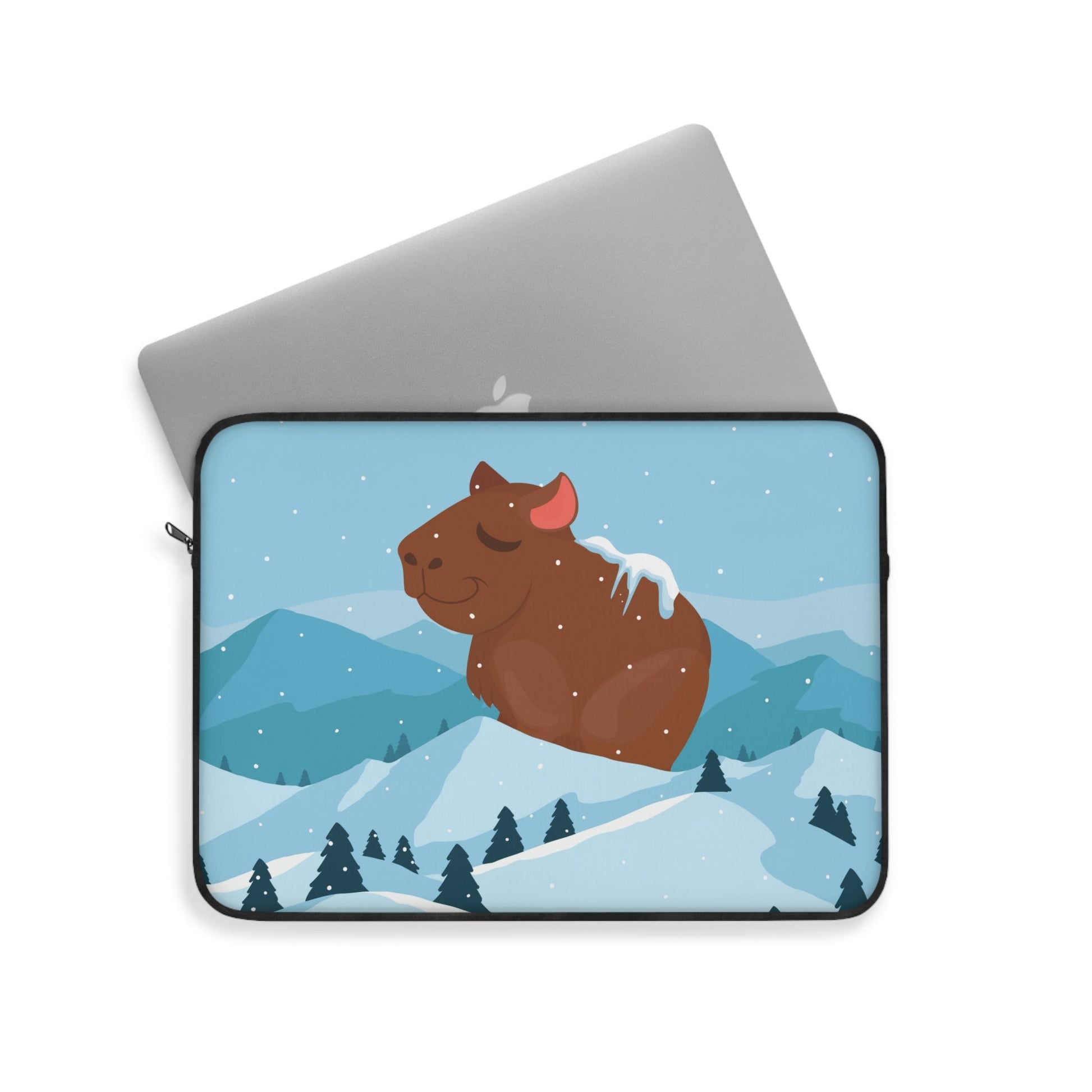 Winter Mountain Capybara Wild Cute Funny Anime Art Cartoon Laptop Sleeve Ichaku [Perfect Gifts Selection]