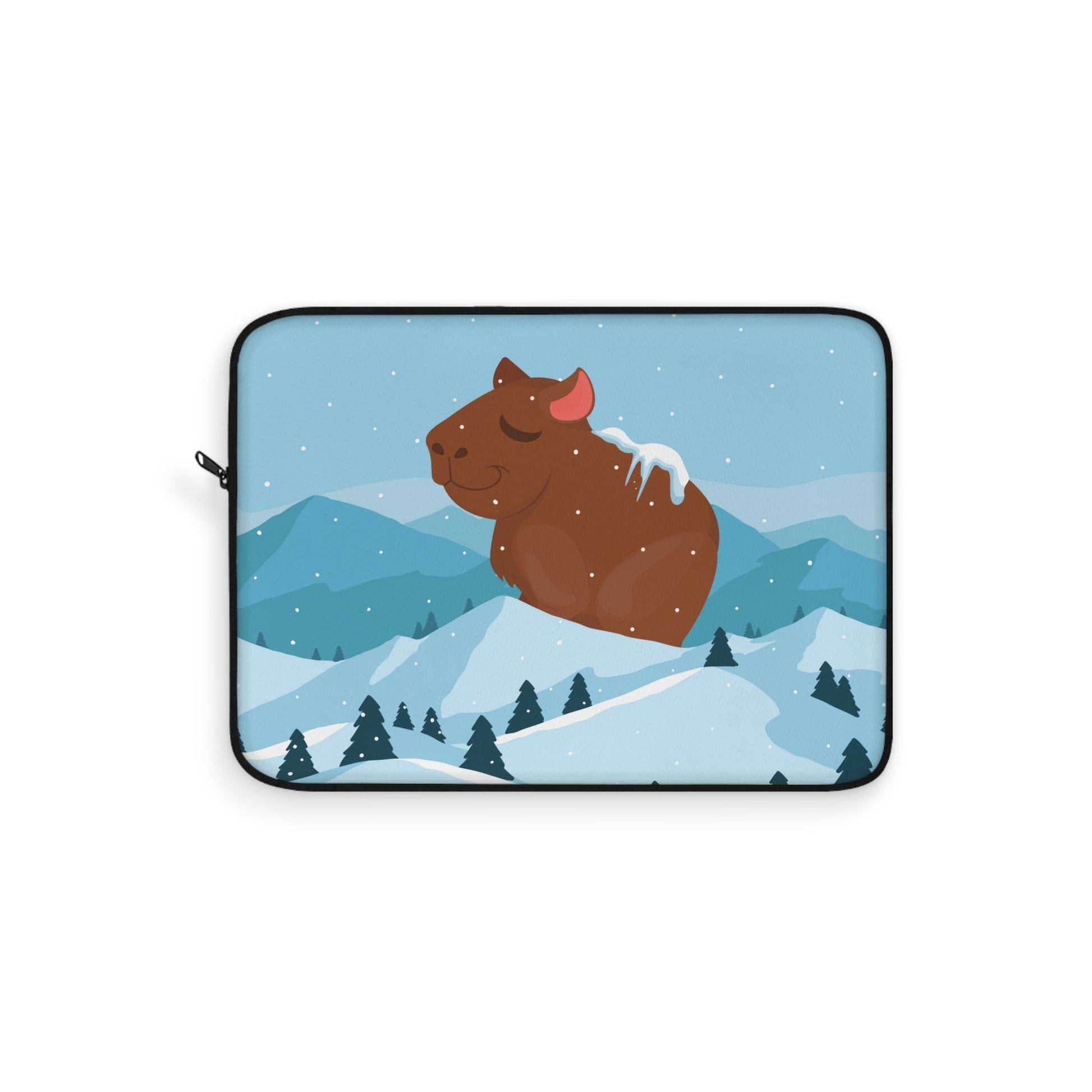 Winter Mountain Capybara Wild Cute Funny Anime Art Cartoon Laptop Sleeve Ichaku [Perfect Gifts Selection]