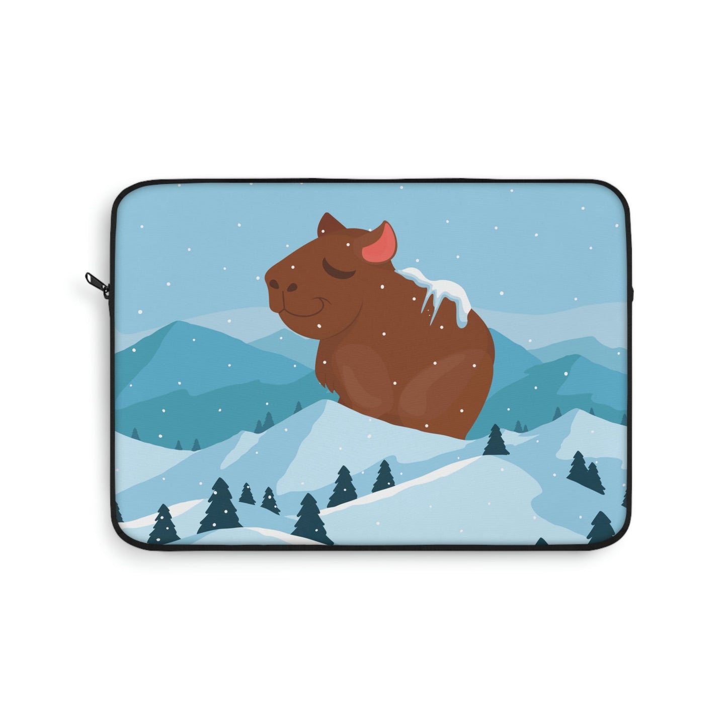 Winter Mountain Capybara Wild Cute Funny Anime Art Cartoon Laptop Sleeve Ichaku [Perfect Gifts Selection]