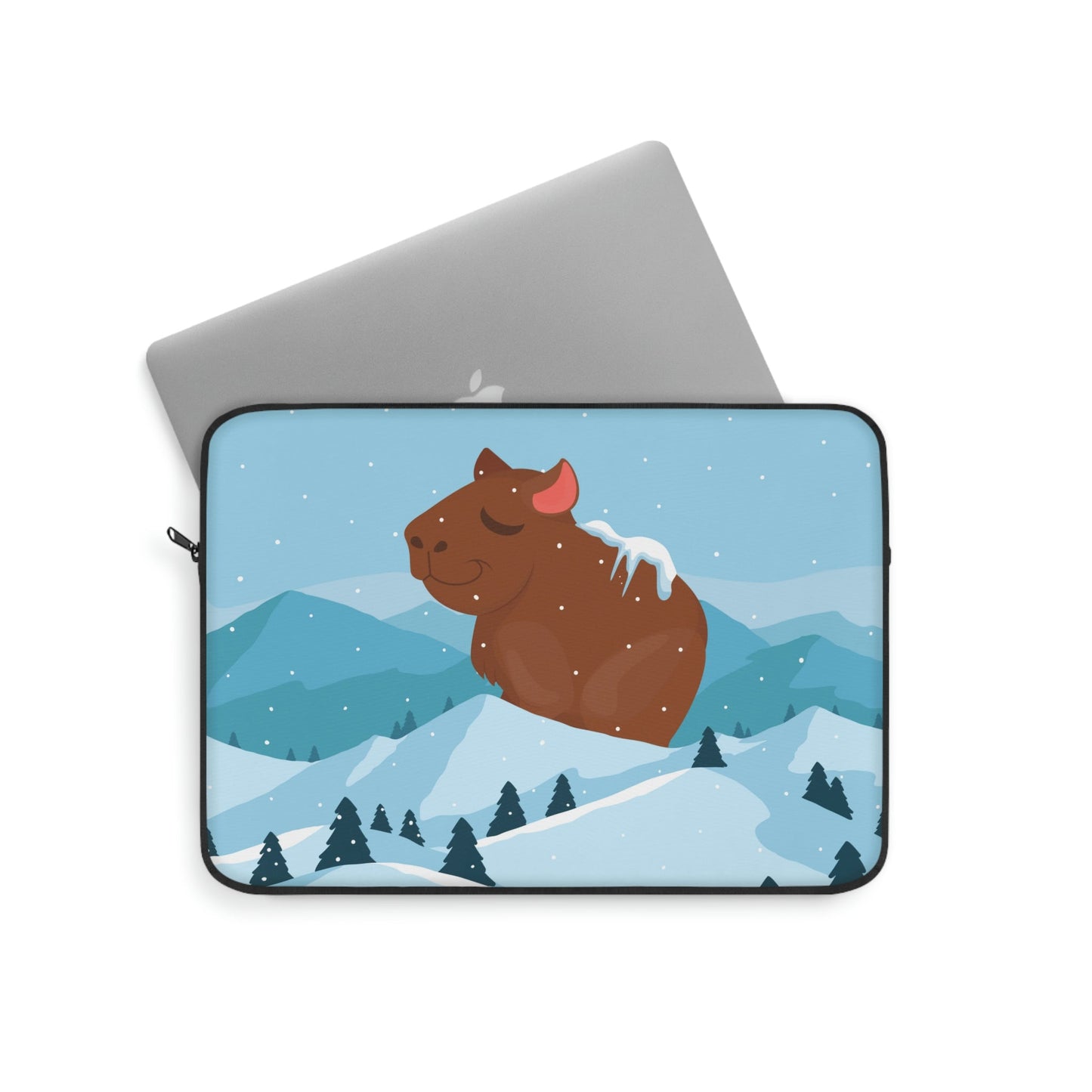 Winter Mountain Capybara Wild Cute Funny Anime Art Cartoon Laptop Sleeve Ichaku [Perfect Gifts Selection]