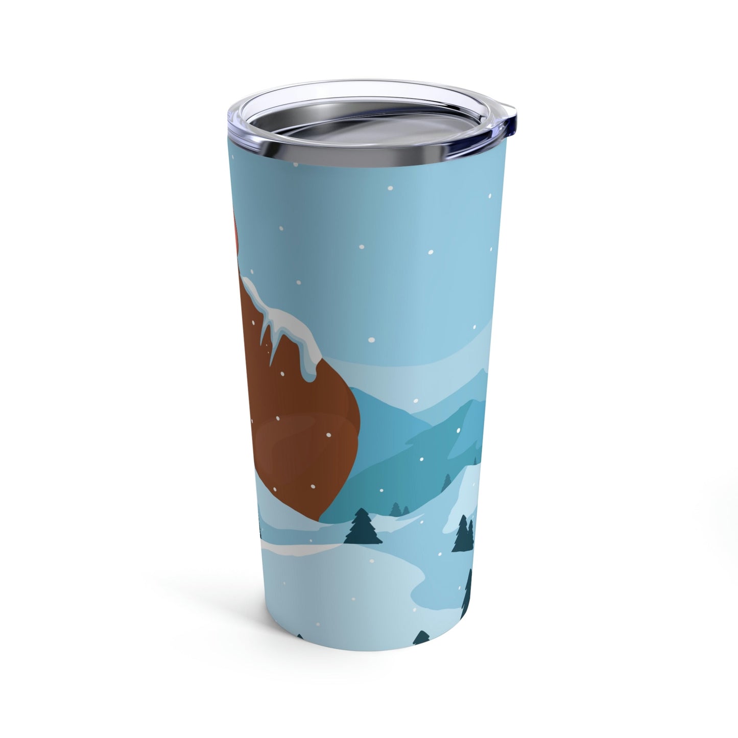 Winter Mountain Capybara Wild Cute Funny Anime Art Cartoon Stainless Steel Hot or Cold Vacuum Tumbler 20oz Ichaku [Perfect Gifts Selection]