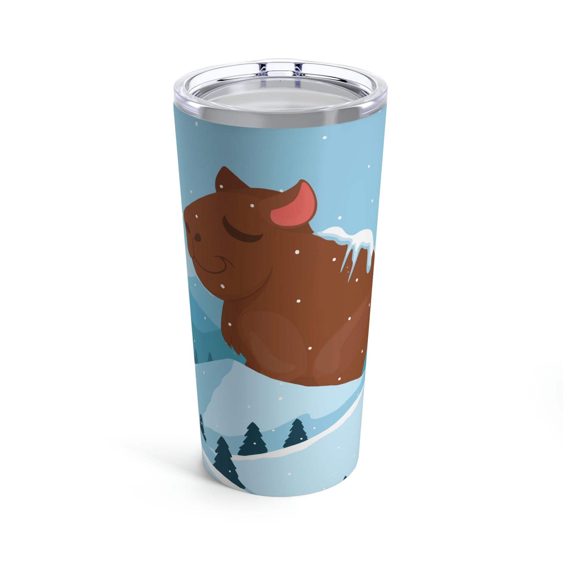Winter Mountain Capybara Wild Cute Funny Anime Art Cartoon Stainless Steel Hot or Cold Vacuum Tumbler 20oz Ichaku [Perfect Gifts Selection]