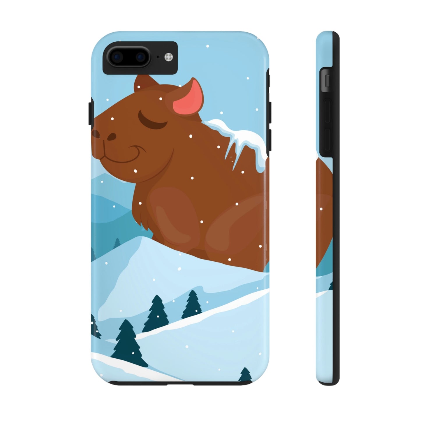 Winter Mountain Capybara Wild Cute Funny Anime Art Cartoon Tough Phone Cases Case-Mate Ichaku [Perfect Gifts Selection]