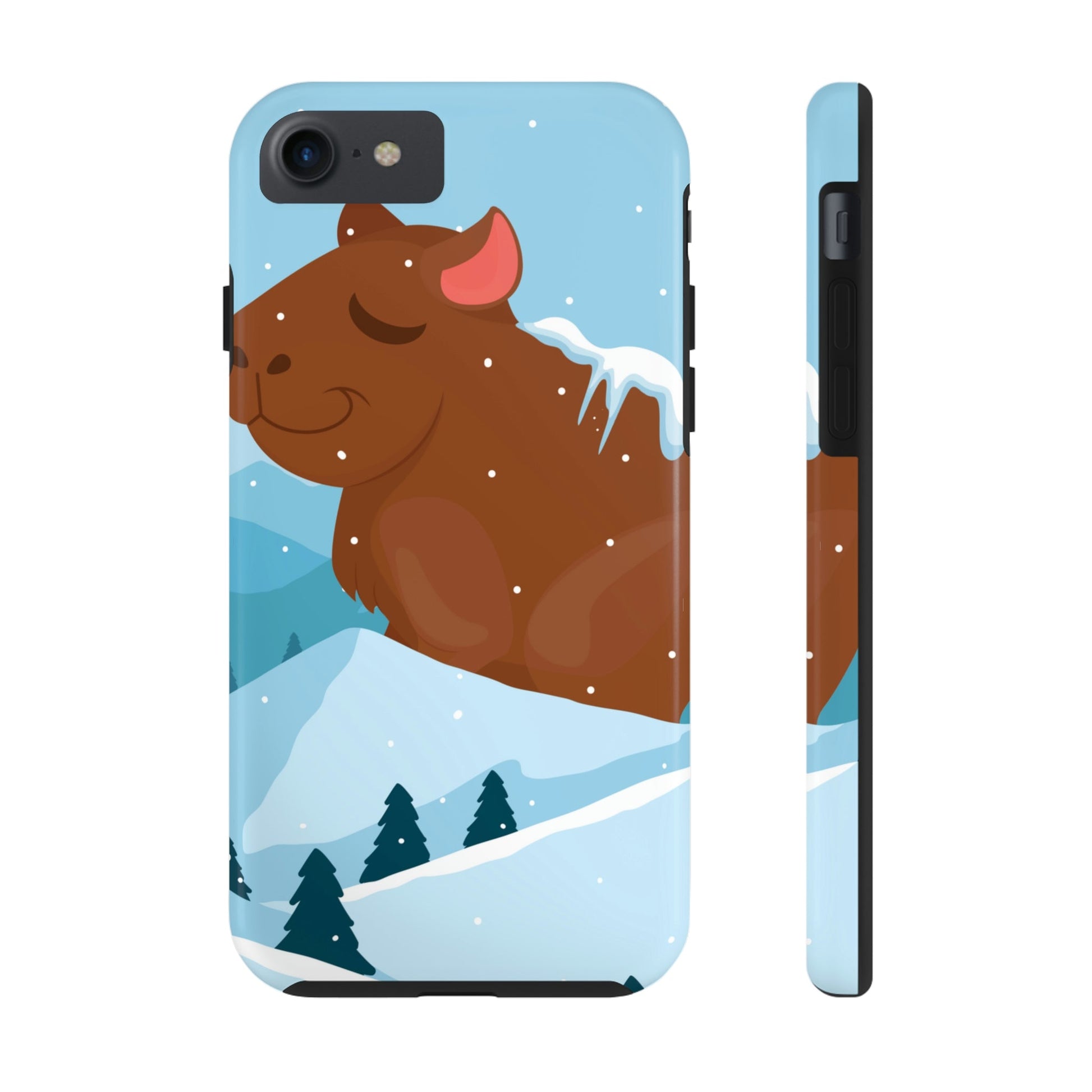 Winter Mountain Capybara Wild Cute Funny Anime Art Cartoon Tough Phone Cases Case-Mate Ichaku [Perfect Gifts Selection]