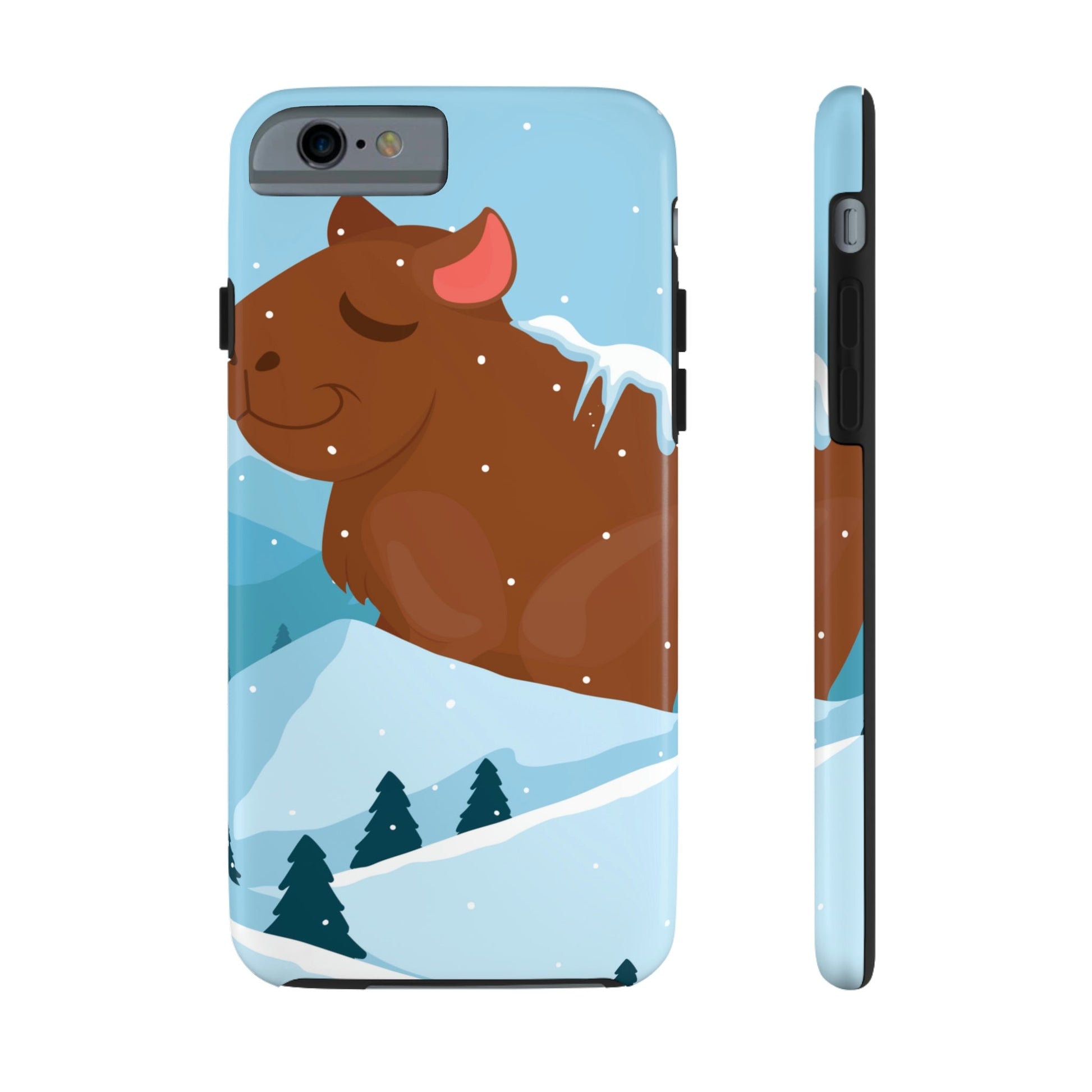 Winter Mountain Capybara Wild Cute Funny Anime Art Cartoon Tough Phone Cases Case-Mate Ichaku [Perfect Gifts Selection]