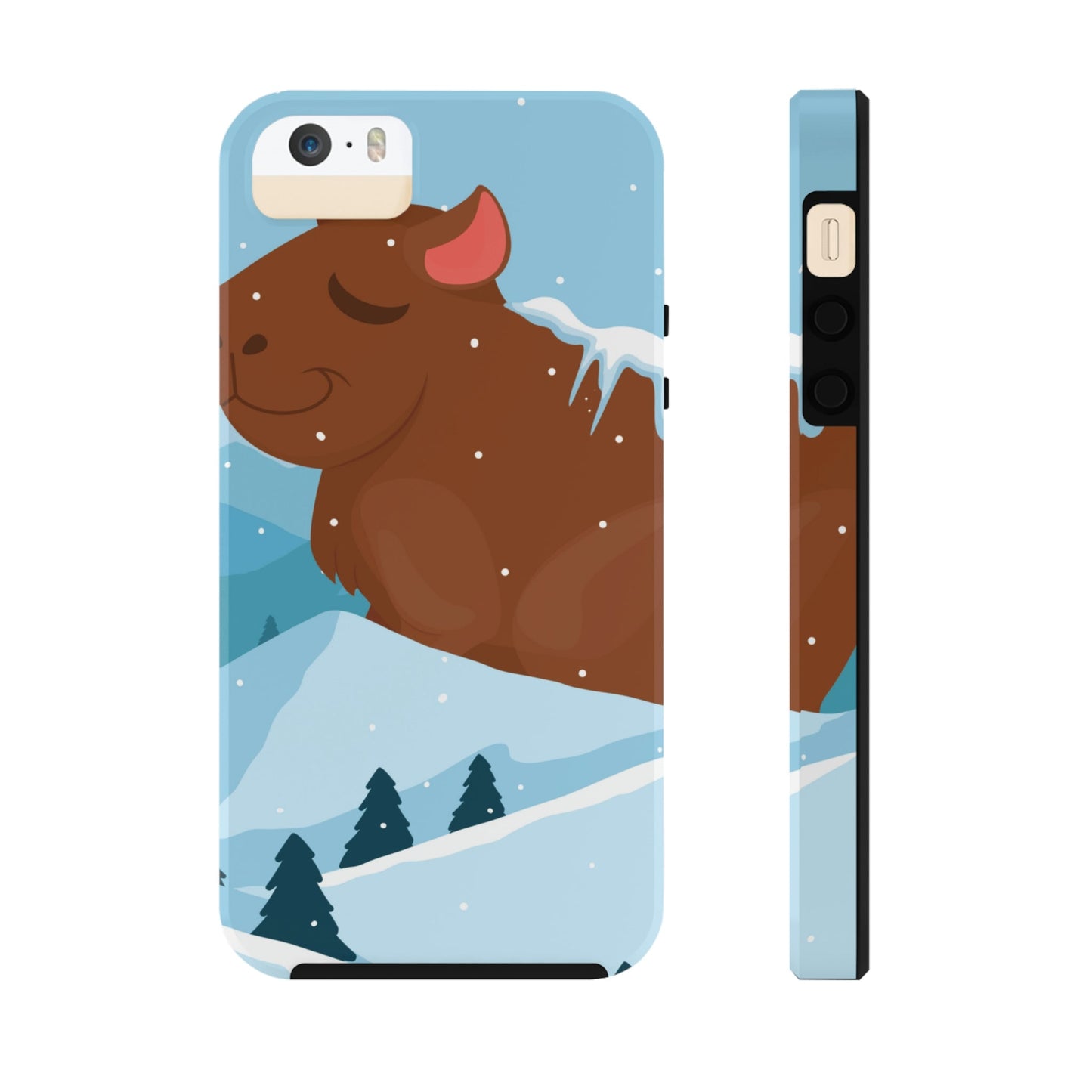 Winter Mountain Capybara Wild Cute Funny Anime Art Cartoon Tough Phone Cases Case-Mate Ichaku [Perfect Gifts Selection]