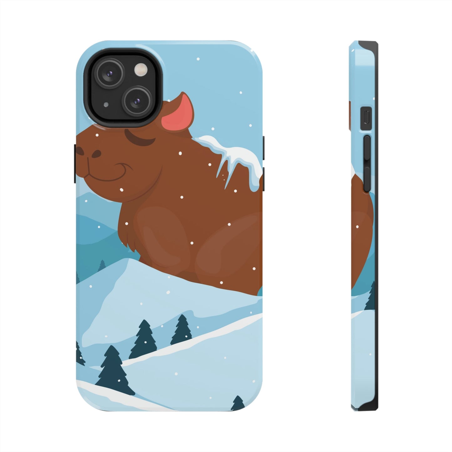 Winter Mountain Capybara Wild Cute Funny Anime Art Cartoon Tough Phone Cases Case-Mate Ichaku [Perfect Gifts Selection]