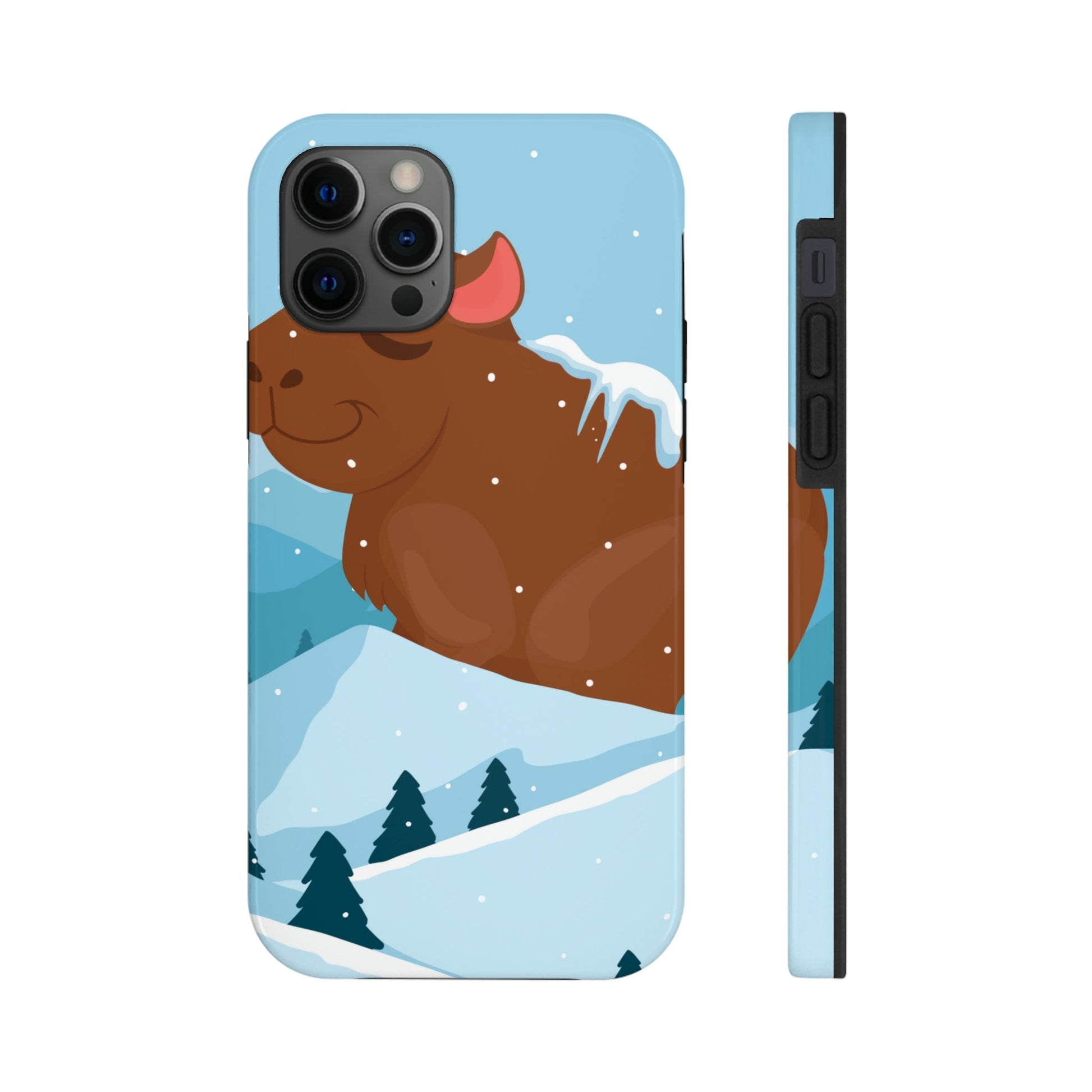 Winter Mountain Capybara Wild Cute Funny Anime Art Cartoon Tough Phone Cases Case-Mate Ichaku [Perfect Gifts Selection]