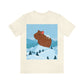 Winter Mountain Capybara Wild Cute Funny Anime Art Cartoon Unisex Jersey Short Sleeve T-Shirt Ichaku [Perfect Gifts Selection]