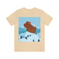 Winter Mountain Capybara Wild Cute Funny Anime Art Cartoon Unisex Jersey Short Sleeve T-Shirt Ichaku [Perfect Gifts Selection]