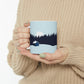 Winter Night Outdoor Minimal Art Ceramic Mug 11oz Ichaku [Perfect Gifts Selection]