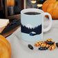 Winter Night Outdoor Minimal Art Ceramic Mug 11oz Ichaku [Perfect Gifts Selection]