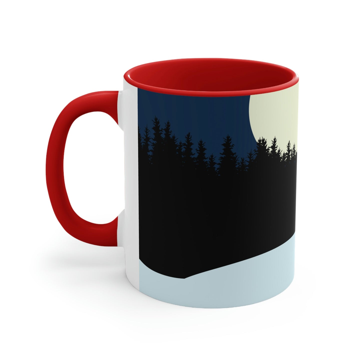 Winter Night Outdoor Minimal Art Classic Accent Coffee Mug 11oz Ichaku [Perfect Gifts Selection]