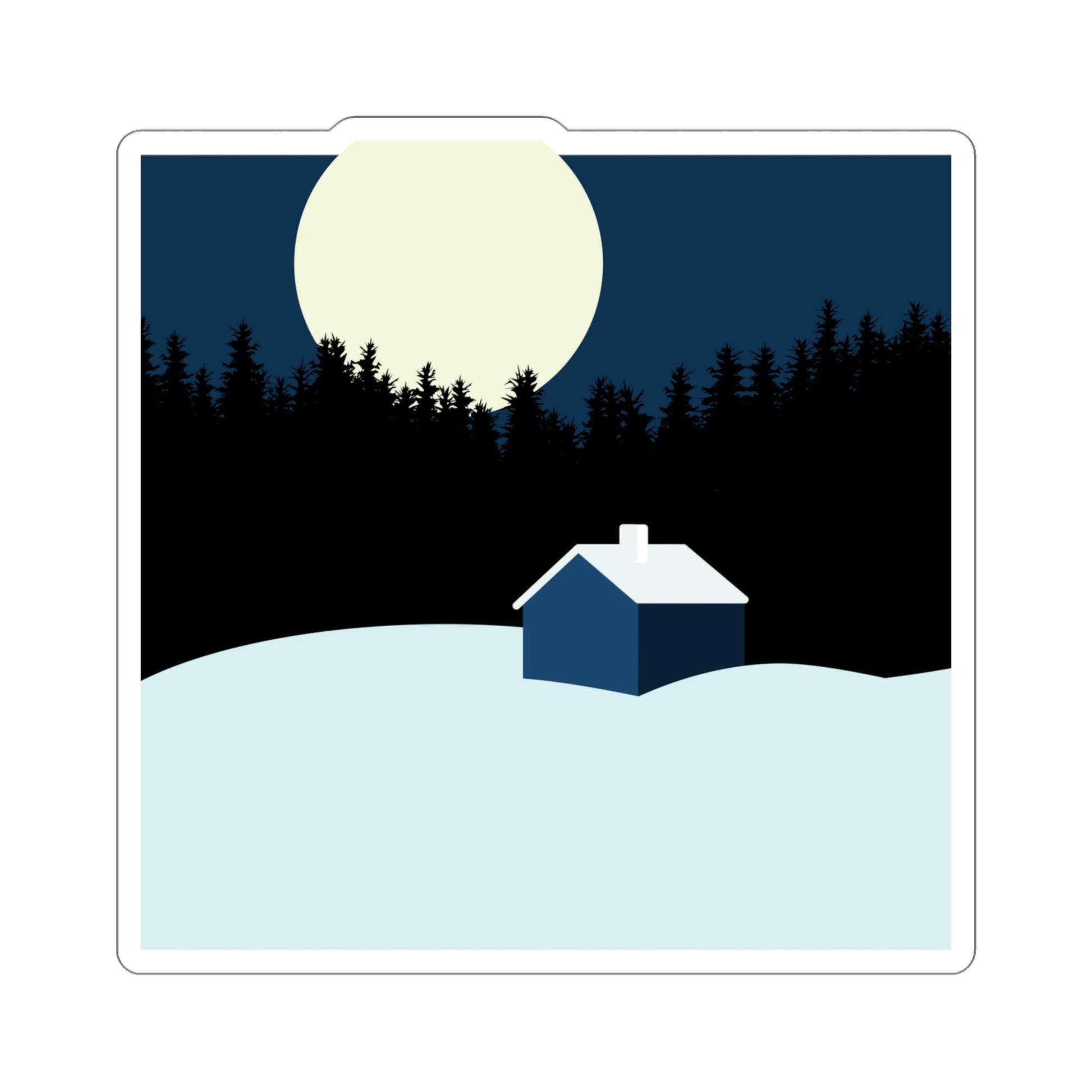 Winter Night Outdoor Minimal Art Die-Cut Sticker Ichaku [Perfect Gifts Selection]