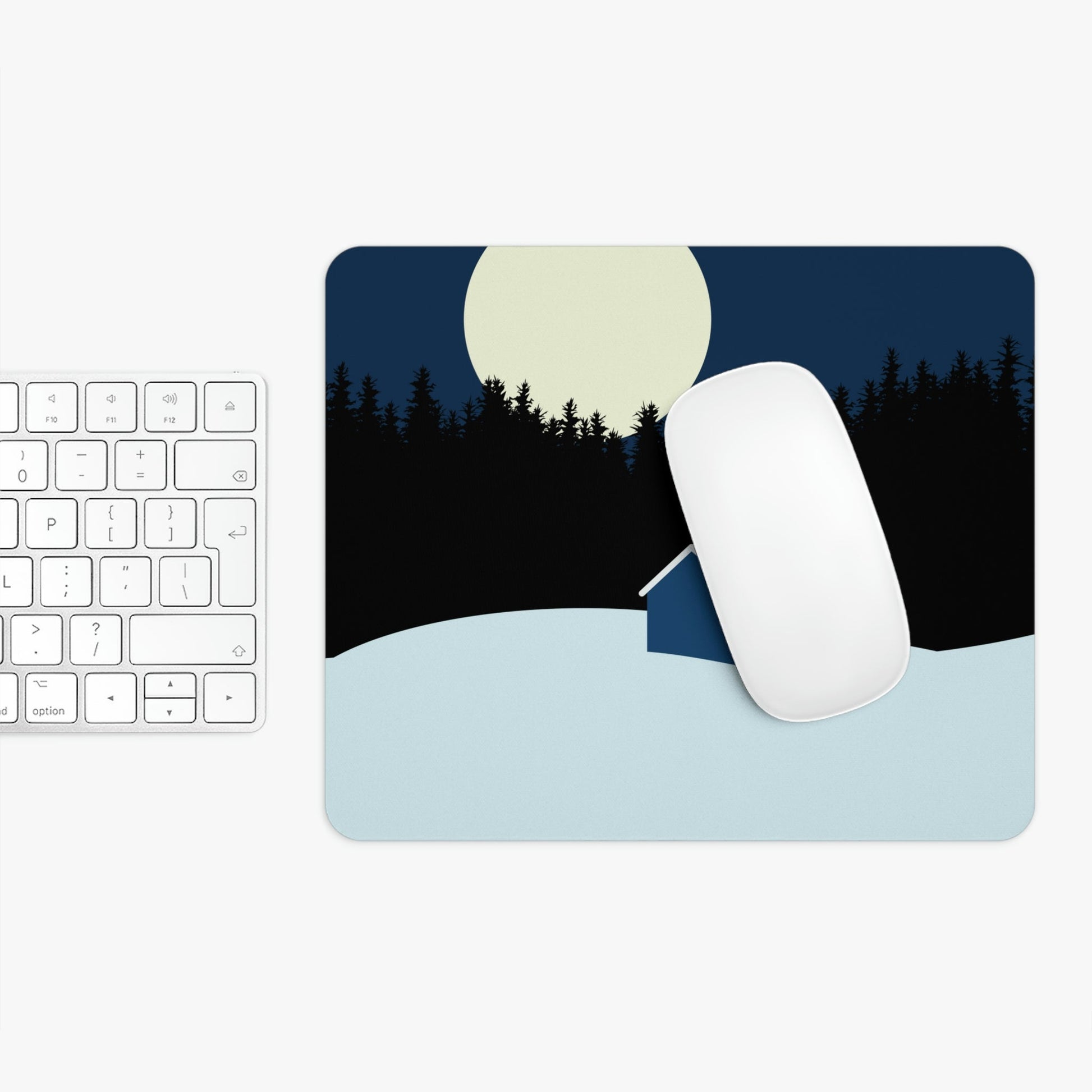Winter Night Outdoor Minimal Art Ergonomic Non-slip Creative Design Mouse Pad Ichaku [Perfect Gifts Selection]