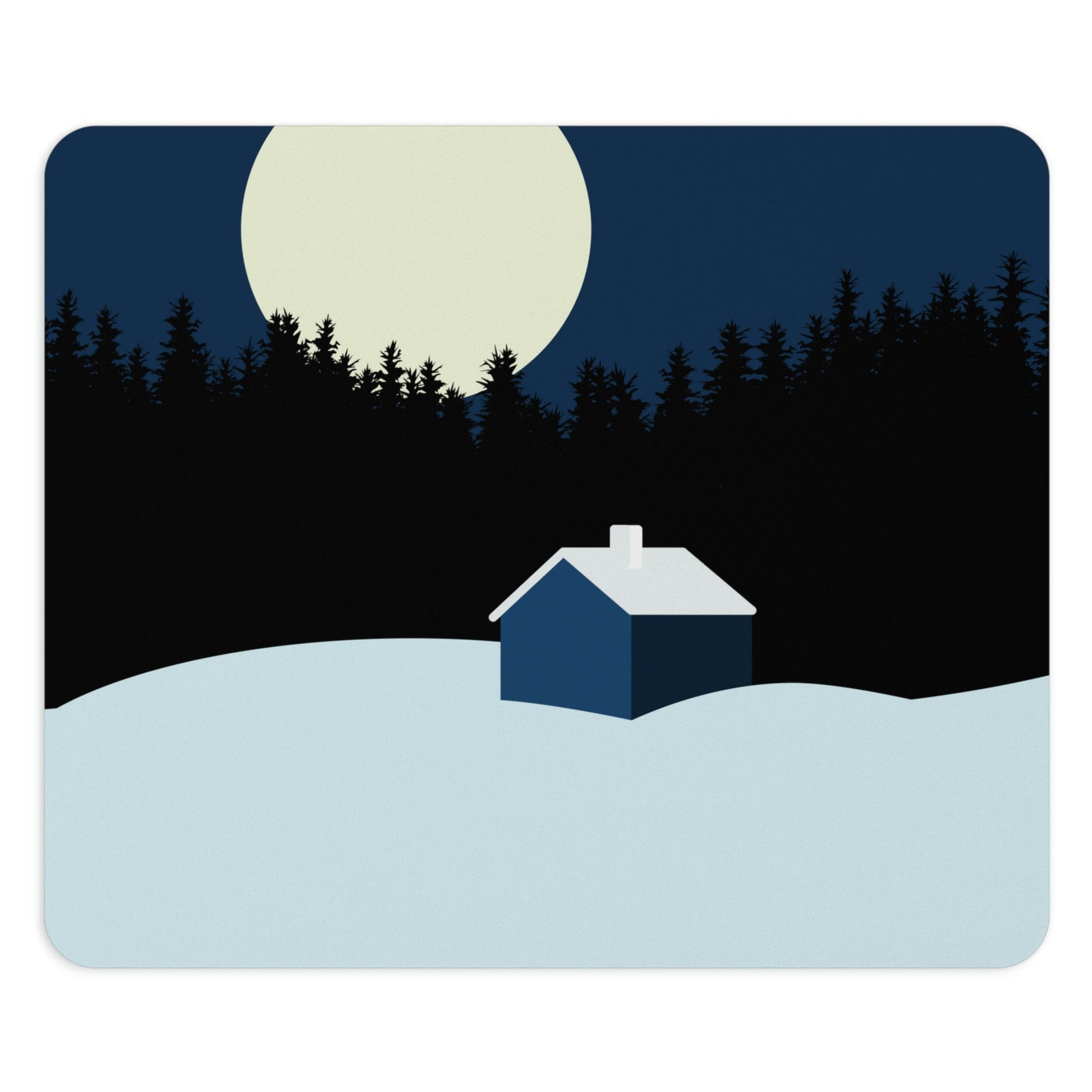 Winter Night Outdoor Minimal Art Ergonomic Non-slip Creative Design Mouse Pad Ichaku [Perfect Gifts Selection]
