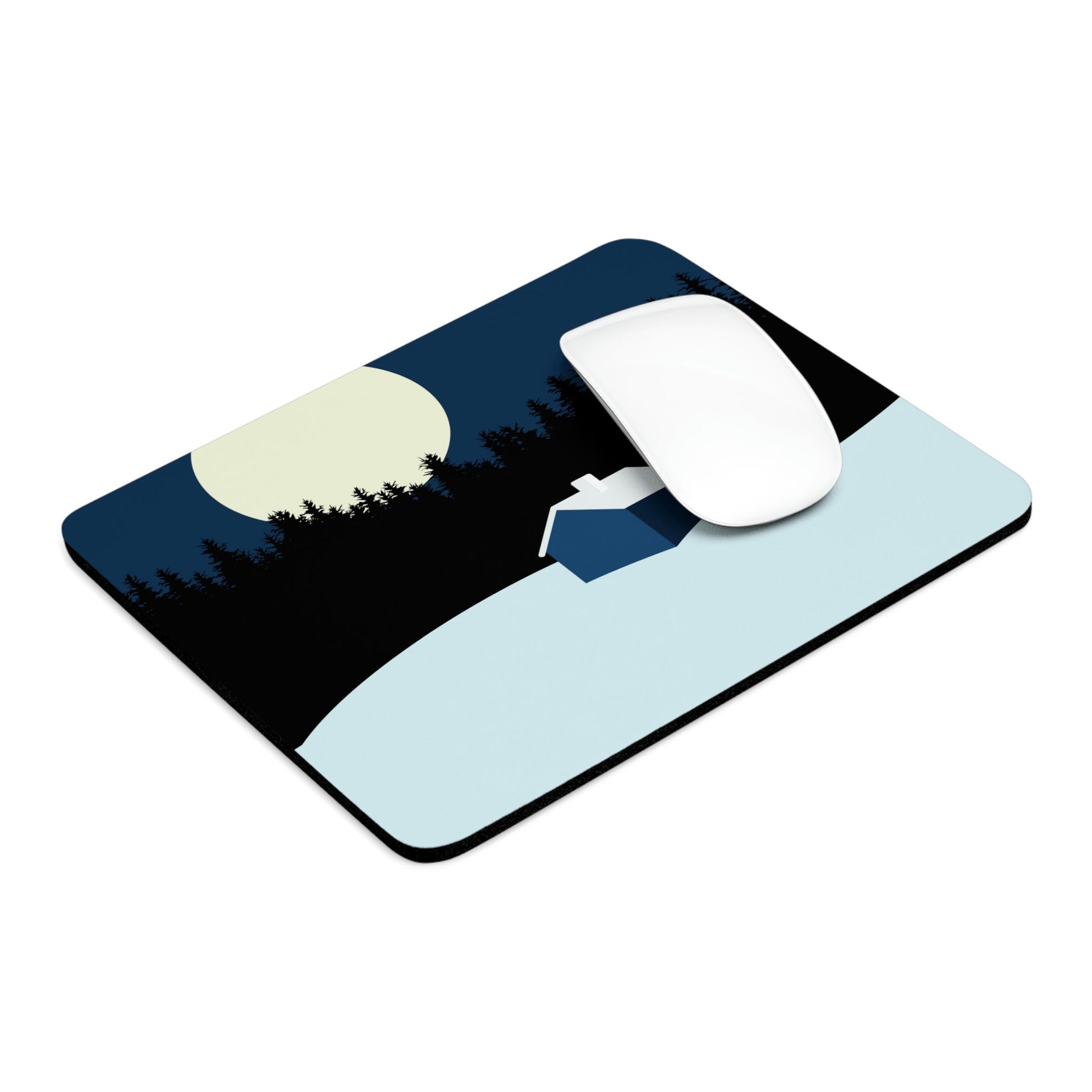 Winter Night Outdoor Minimal Art Ergonomic Non-slip Creative Design Mouse Pad Ichaku [Perfect Gifts Selection]