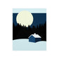 Winter Night Outdoor Minimal Art Premium Matte Vertical Posters Ichaku [Perfect Gifts Selection]