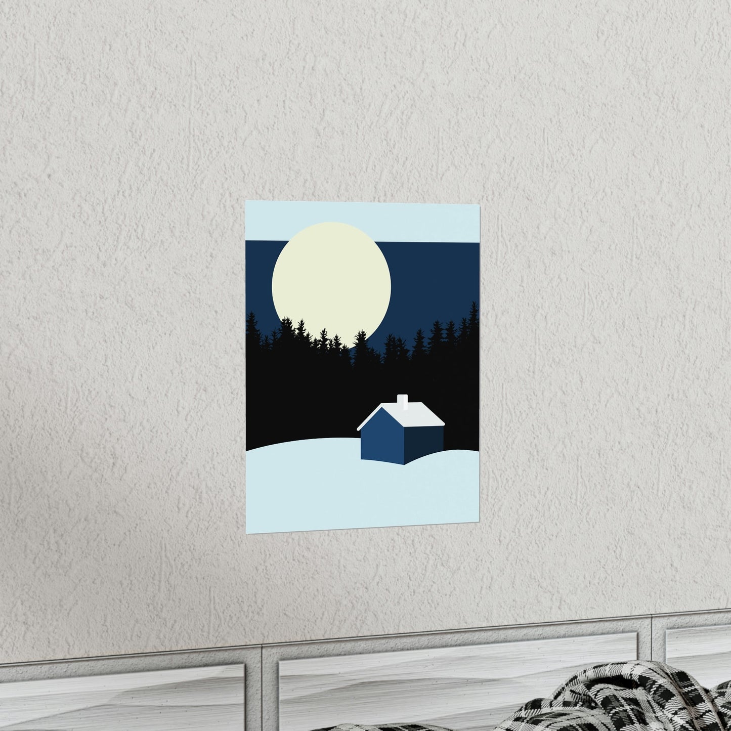 Winter Night Outdoor Minimal Art Premium Matte Vertical Posters Ichaku [Perfect Gifts Selection]