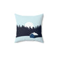 Winter Night Outdoor Minimal Art Spun Polyester Square Pillow Ichaku [Perfect Gifts Selection]