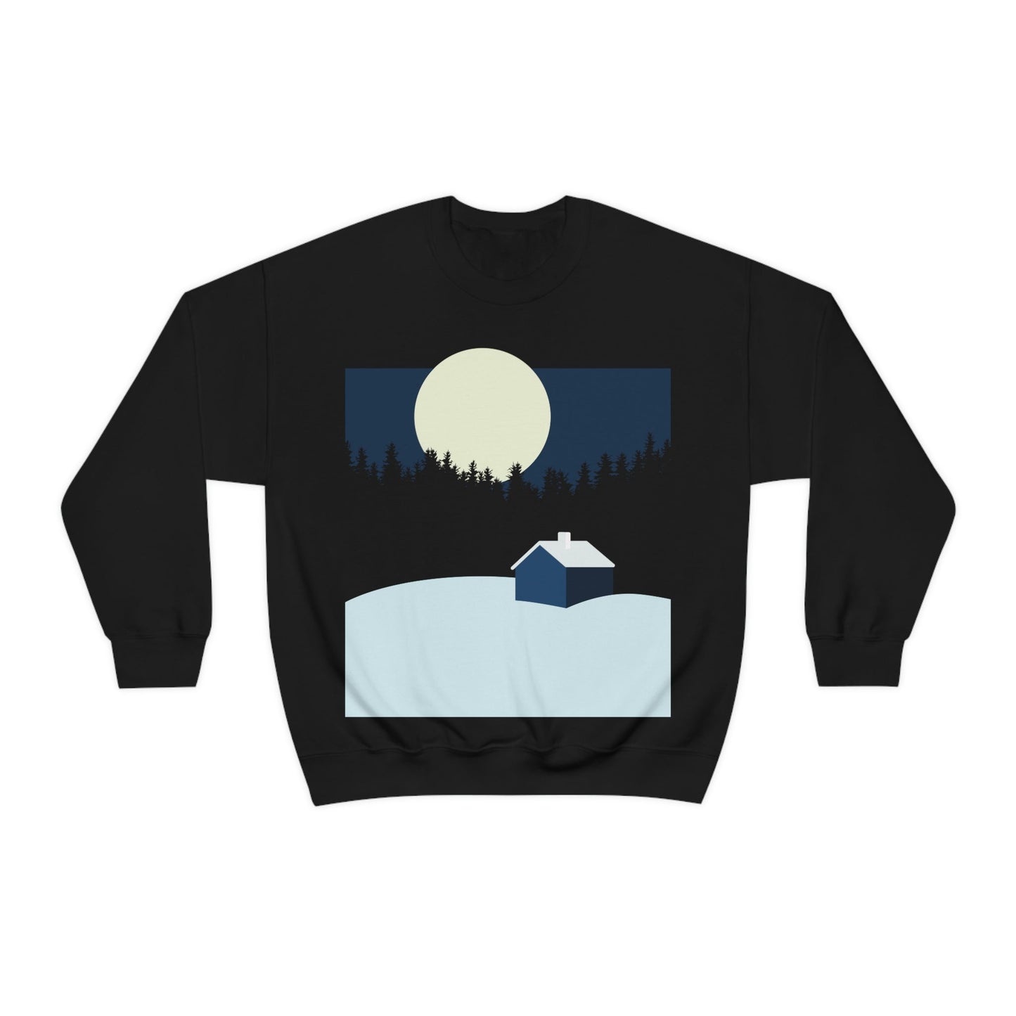 Winter Night Outdoor Minimal Art Unisex Heavy Blend™ Crewneck Sweatshirt Ichaku [Perfect Gifts Selection]