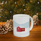 Winter Snow Red House Minimal Art Ceramic Mug 11oz Ichaku [Perfect Gifts Selection]