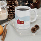 Winter Snow Red House Minimal Art Ceramic Mug 11oz Ichaku [Perfect Gifts Selection]