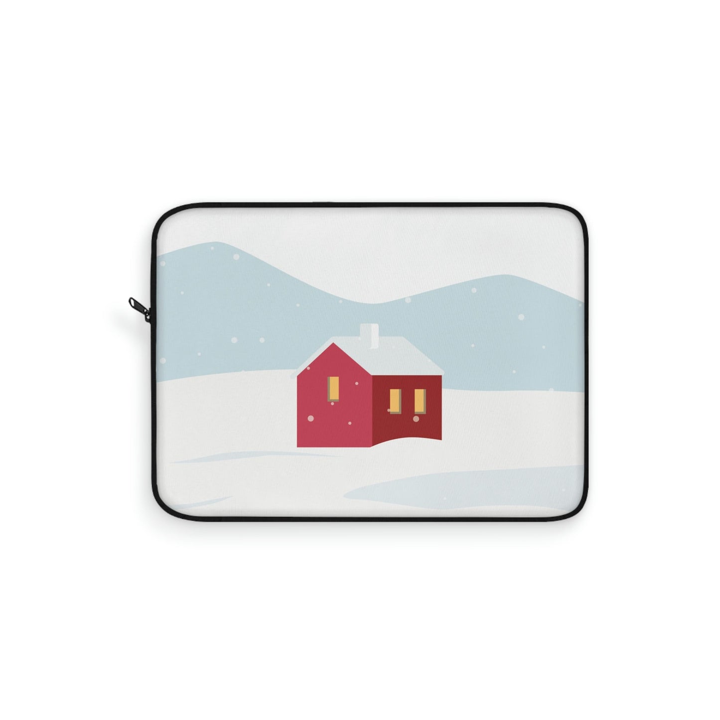 Winter Snow Red House Minimal Art Laptop Sleeve Ichaku [Perfect Gifts Selection]