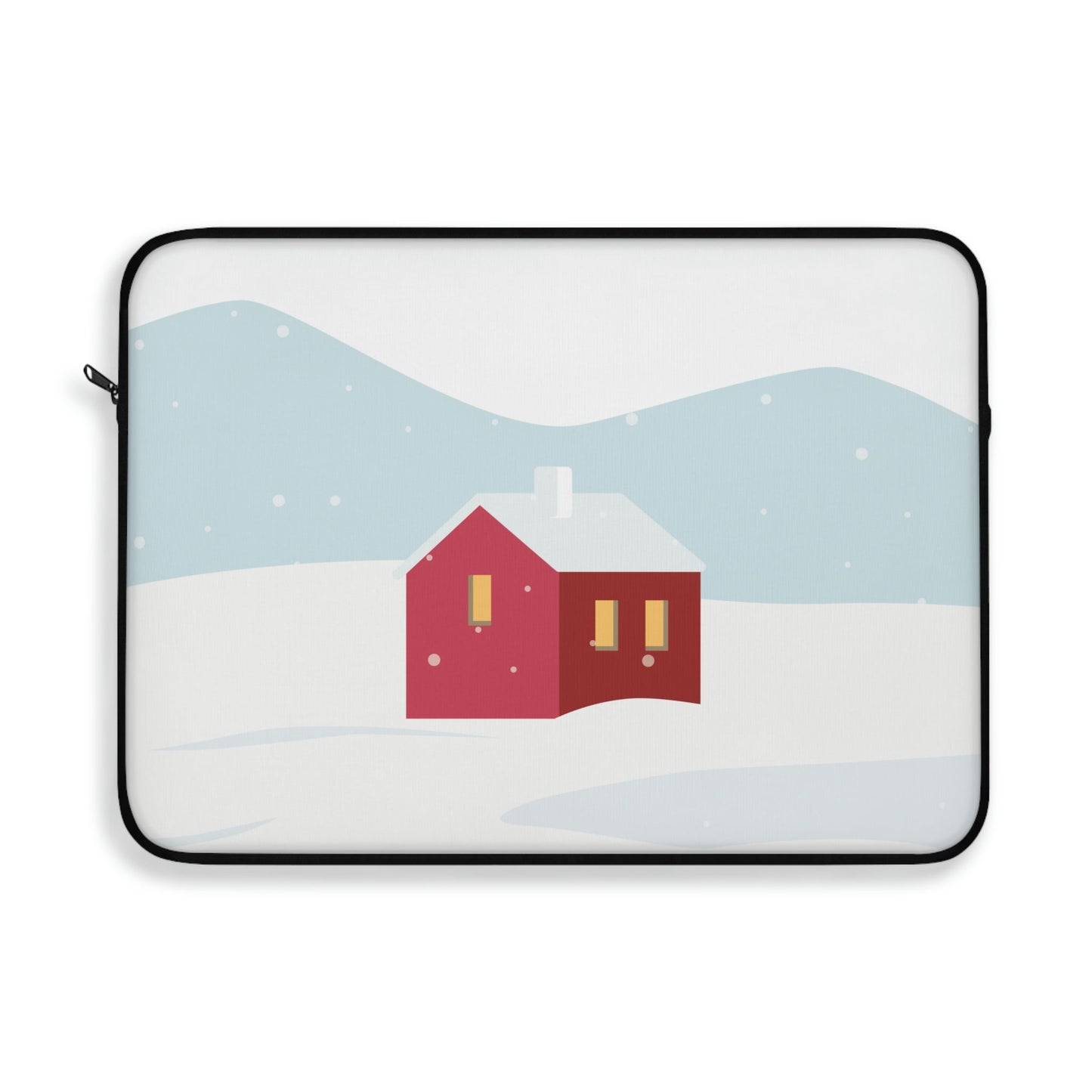 Winter Snow Red House Minimal Art Laptop Sleeve Ichaku [Perfect Gifts Selection]