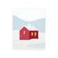 Winter Snow Red House Minimal Art Premium Matte Vertical Posters Ichaku [Perfect Gifts Selection]