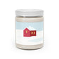 Winter Snow Red House Minimal Art Scented Candle Up to 60h Soy Wax 9oz Ichaku [Perfect Gifts Selection]