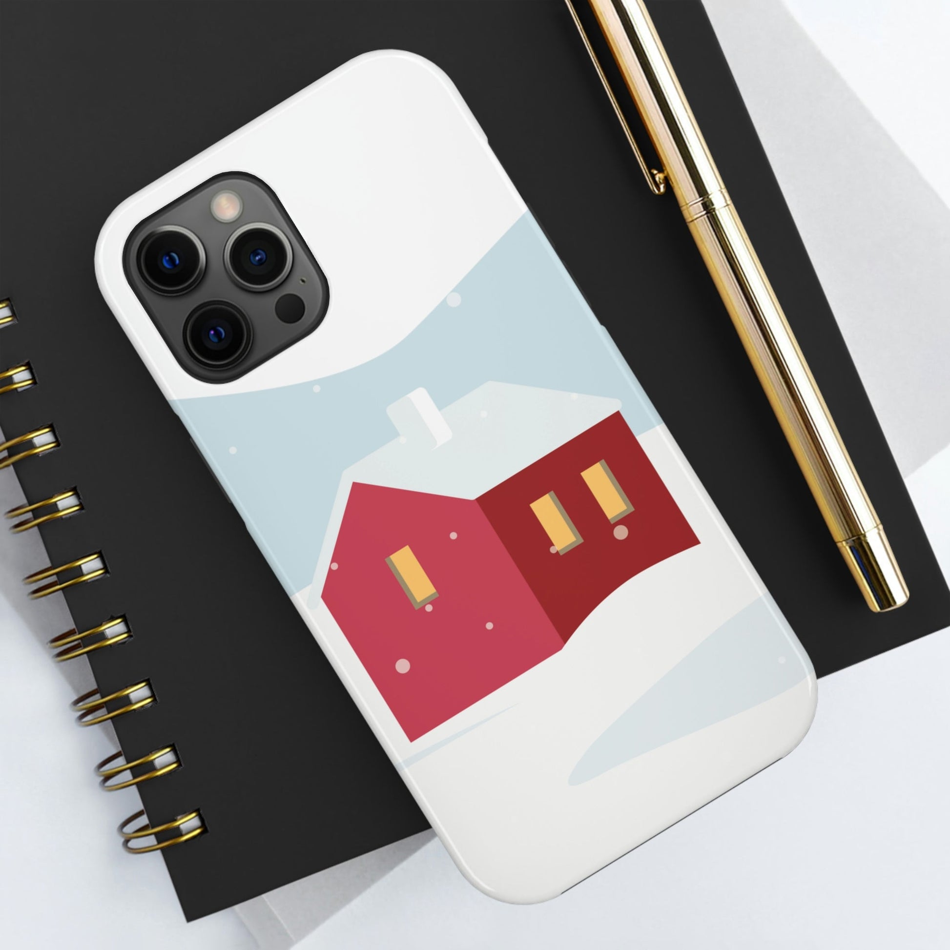 Winter Snow Red House Minimal Art  Tough Phone Cases Case-Mate Ichaku [Perfect Gifts Selection]