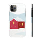 Winter Snow Red House Minimal Art  Tough Phone Cases Case-Mate Ichaku [Perfect Gifts Selection]