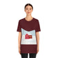 Winter Snow Red House Minimal Unisex Jersey Short Sleeve T-Shirt Ichaku [Perfect Gifts Selection]