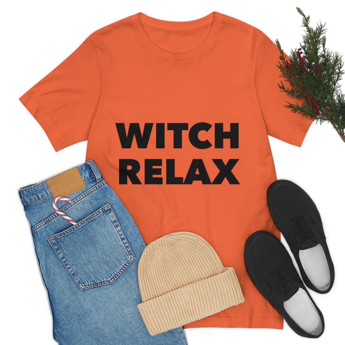 Witch Relax Halloween October TV Series Unisex Jersey Short Sleeve T-Shirt Ichaku [Perfect Gifts Selection]