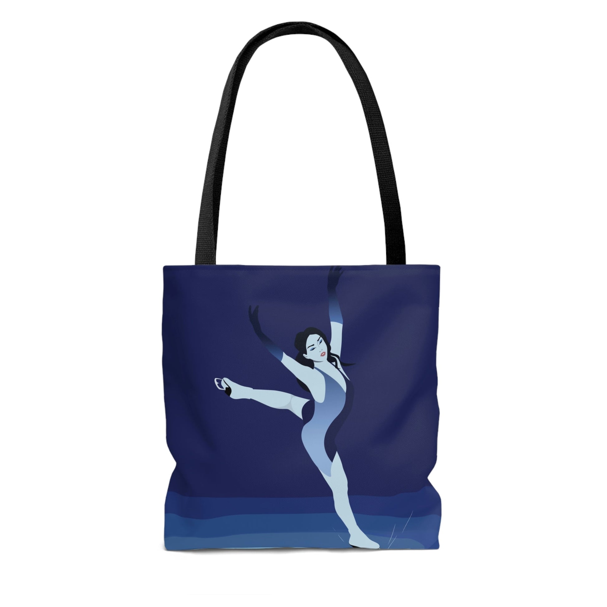 Woman Figure Skating Performance Minimal Sport Lovers Aesthetic Art AOP Tote Bag Ichaku [Perfect Gifts Selection]