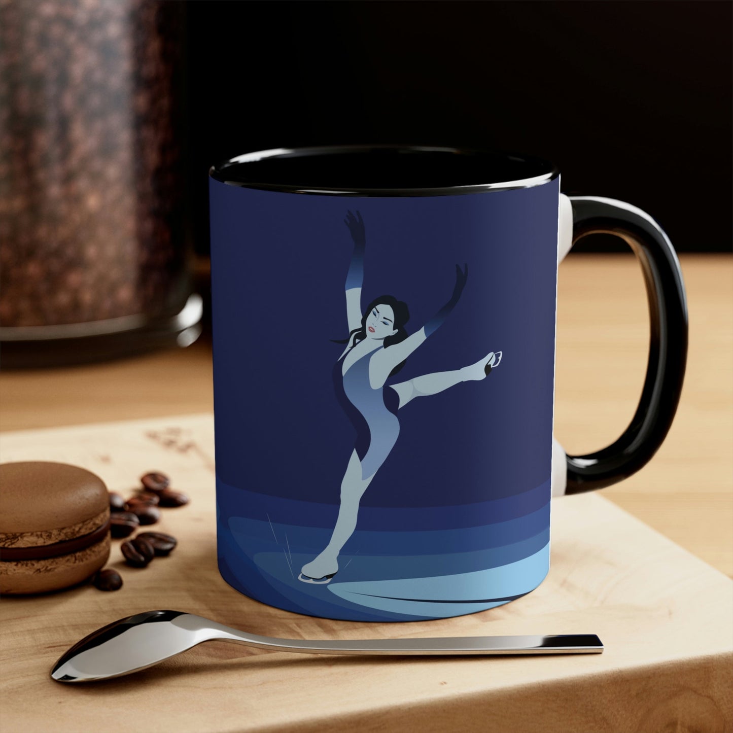 Woman Figure Skating Performance Minimal Sport Lovers Aesthetic Art  Classic Accent Coffee Mug 11oz Ichaku [Perfect Gifts Selection]