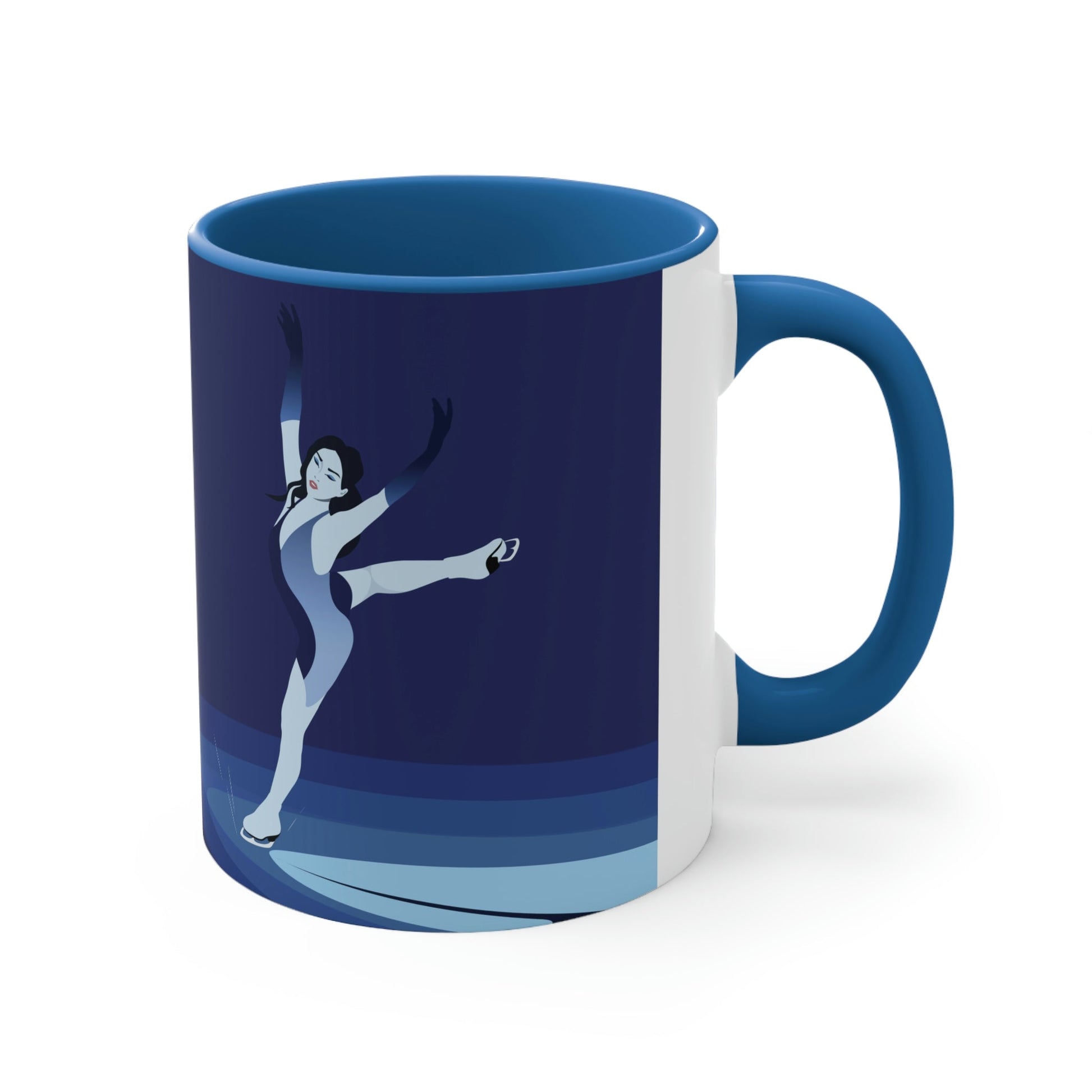 Woman Figure Skating Performance Minimal Sport Lovers Aesthetic Art  Classic Accent Coffee Mug 11oz Ichaku [Perfect Gifts Selection]